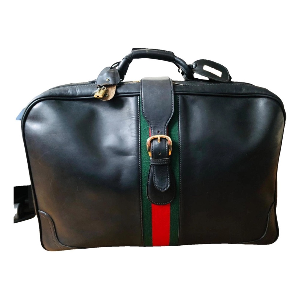 Gucci Black Leather Travel Bag - Vintage